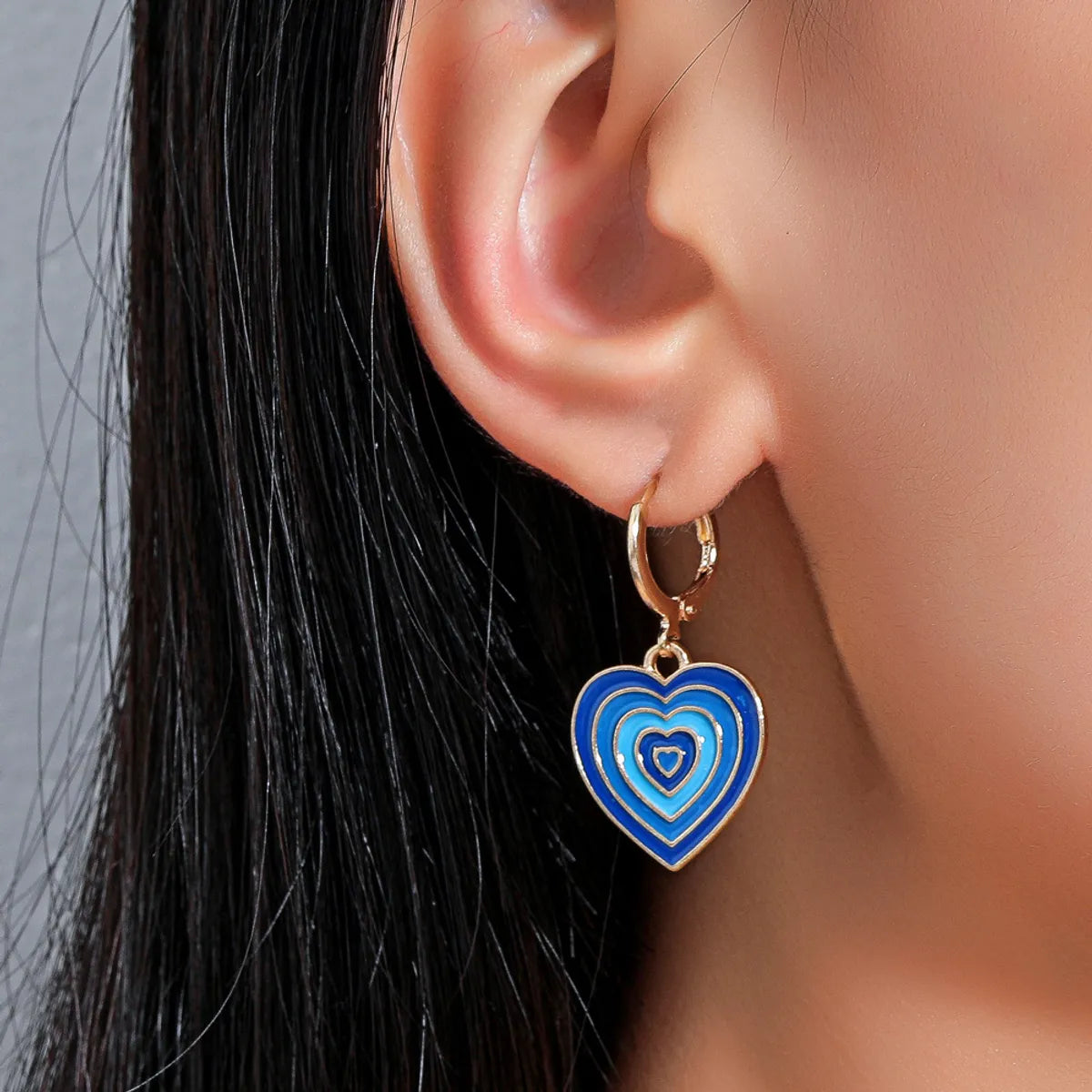 Ins Style Retro Heart Alloy Stoving Varnish No Inlaid Women's Earrings