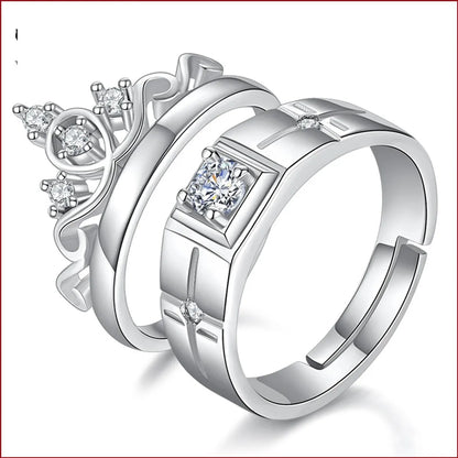 Korean Couple Ring Men And Women Crown Copper Ring Wholesale