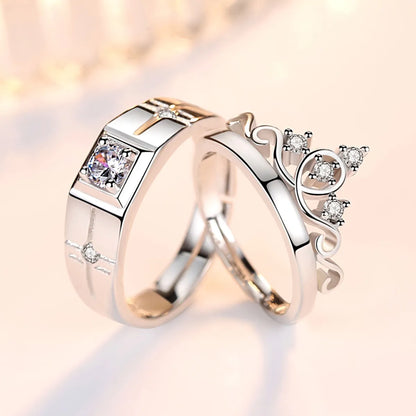 Korean Couple Ring Men And Women Crown Copper Ring Wholesale