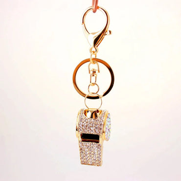 Korean  Creative Craft Small Gifts Diamond-Studded Whistle Keychain