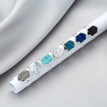 Korean Creative Diamond-shaped Crystal Cluster Adjustable Ring Wholesale Gooddiy