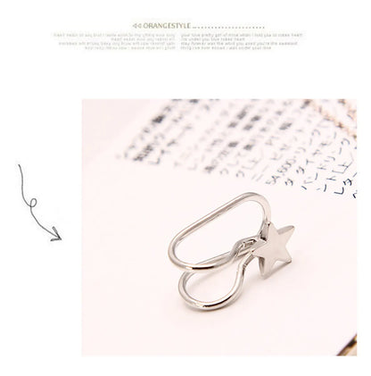 Korean Creative Pearl Earrings Temperament Single Diamond Star Ear Clip U-Shaped Ear Clip Single Set