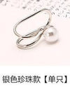 Korean Creative Pearl Earrings Temperament Single Diamond Star Ear Clip U-Shaped Ear Clip Single Set