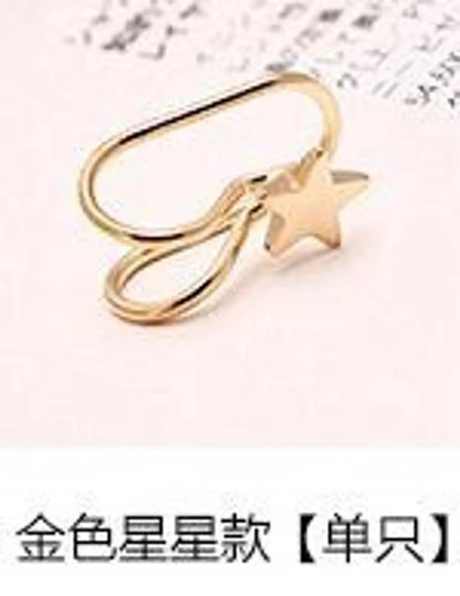 Korean Creative Pearl Earrings Temperament Single Diamond Star Ear Clip U-Shaped Ear Clip Single Set