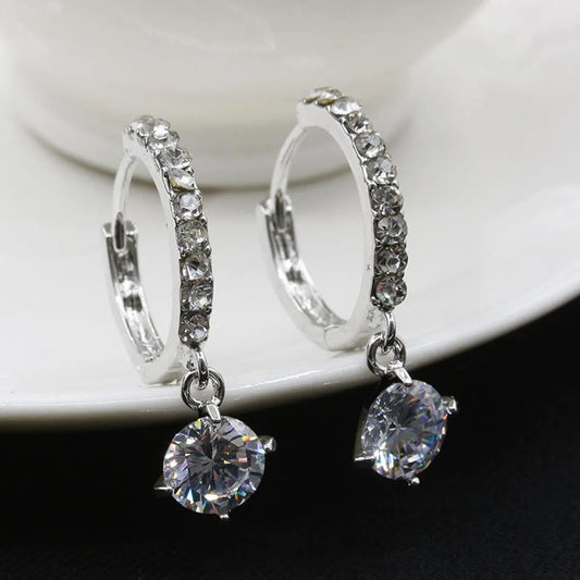 Korean Earrings Hearts And Arrows Zircon Earrings Full Diamond Crystal Earrings Wholesale