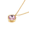 Titanium Steel 18K Gold Plated Korean Style Square Titanium Steel Necklace