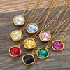 Titanium Steel 18K Gold Plated Korean Style Square Titanium Steel Necklace