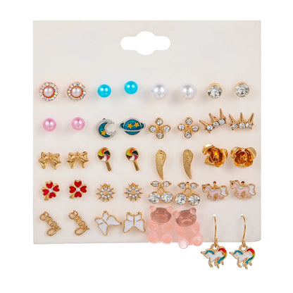 Korean Fashion 20 Pairs Of Earrings Set  Butterfly Earrings Wholesale