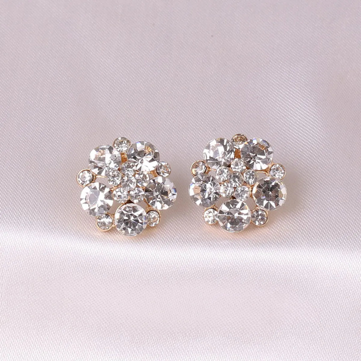 Retro Geometric Diamond Alloy Artificial Gemstones Earrings Ear Studs