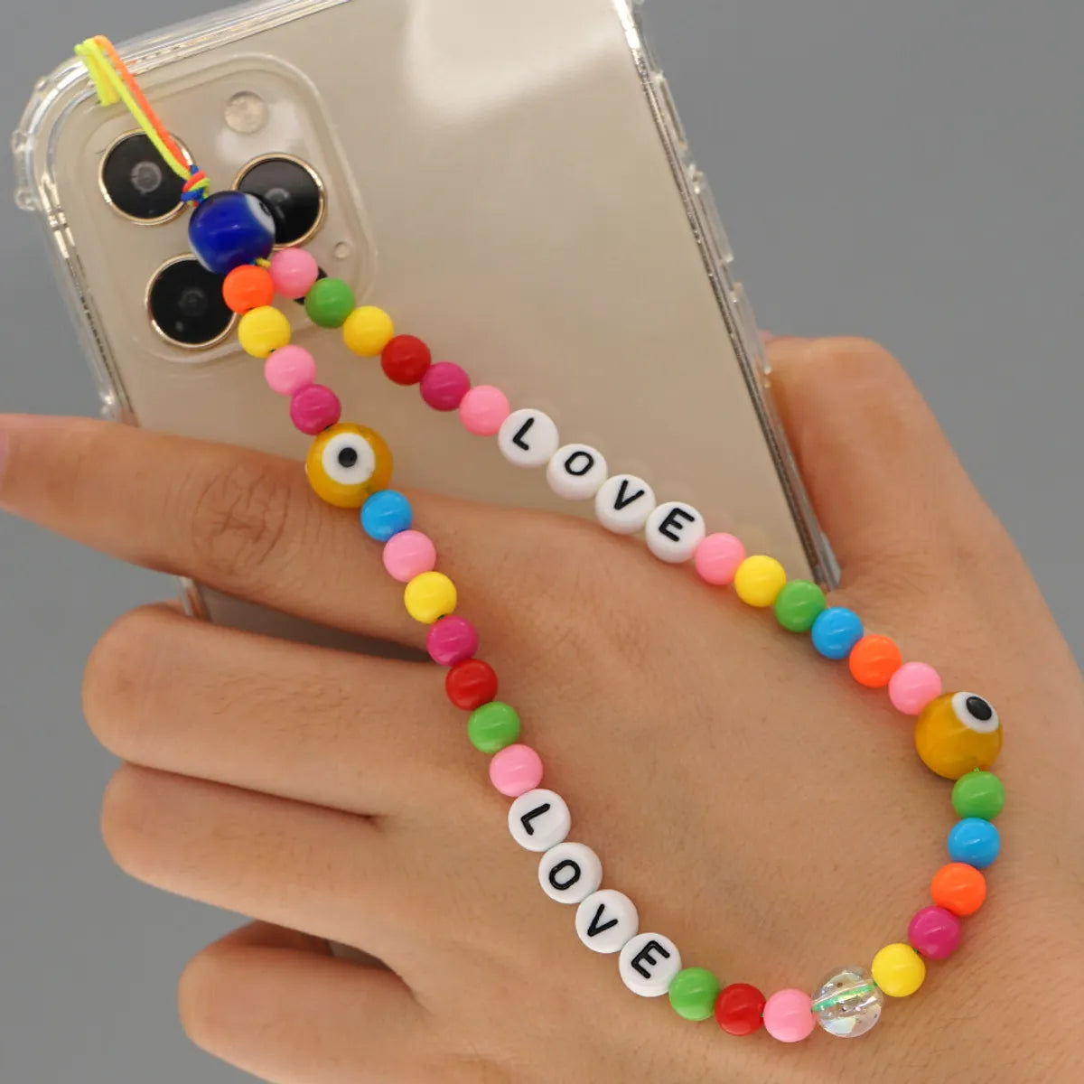 Korean Fashion Flower Smiling Face Pearl Anti-Lost Mobile Phone Lanyard