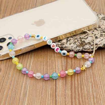 Korean Fashion Flower Smiling Face Pearl Anti-Lost Mobile Phone Lanyard