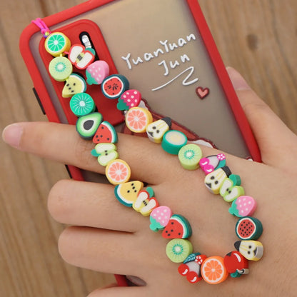 Korean Fashion Flower Smiling Face Pearl Anti-Lost Mobile Phone Lanyard