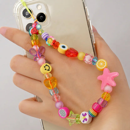 Korean Fashion Flower Smiling Face Pearl Anti-Lost Mobile Phone Lanyard