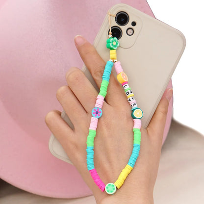 Korean Fashion Flower Smiling Face Pearl Anti-Lost Mobile Phone Lanyard