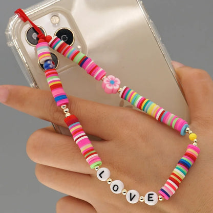 Korean Fashion Flower Smiling Face Pearl Anti-Lost Mobile Phone Lanyard