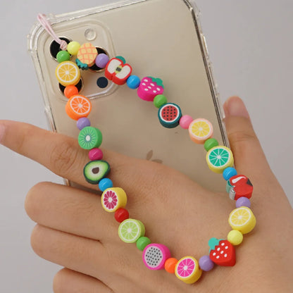 Korean Fashion Flower Smiling Face Pearl Anti-Lost Mobile Phone Lanyard