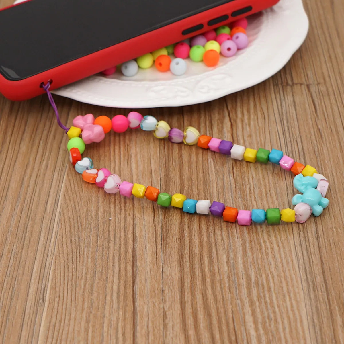 Korean Fashion Flower Smiling Face Pearl Anti-Lost Mobile Phone Lanyard