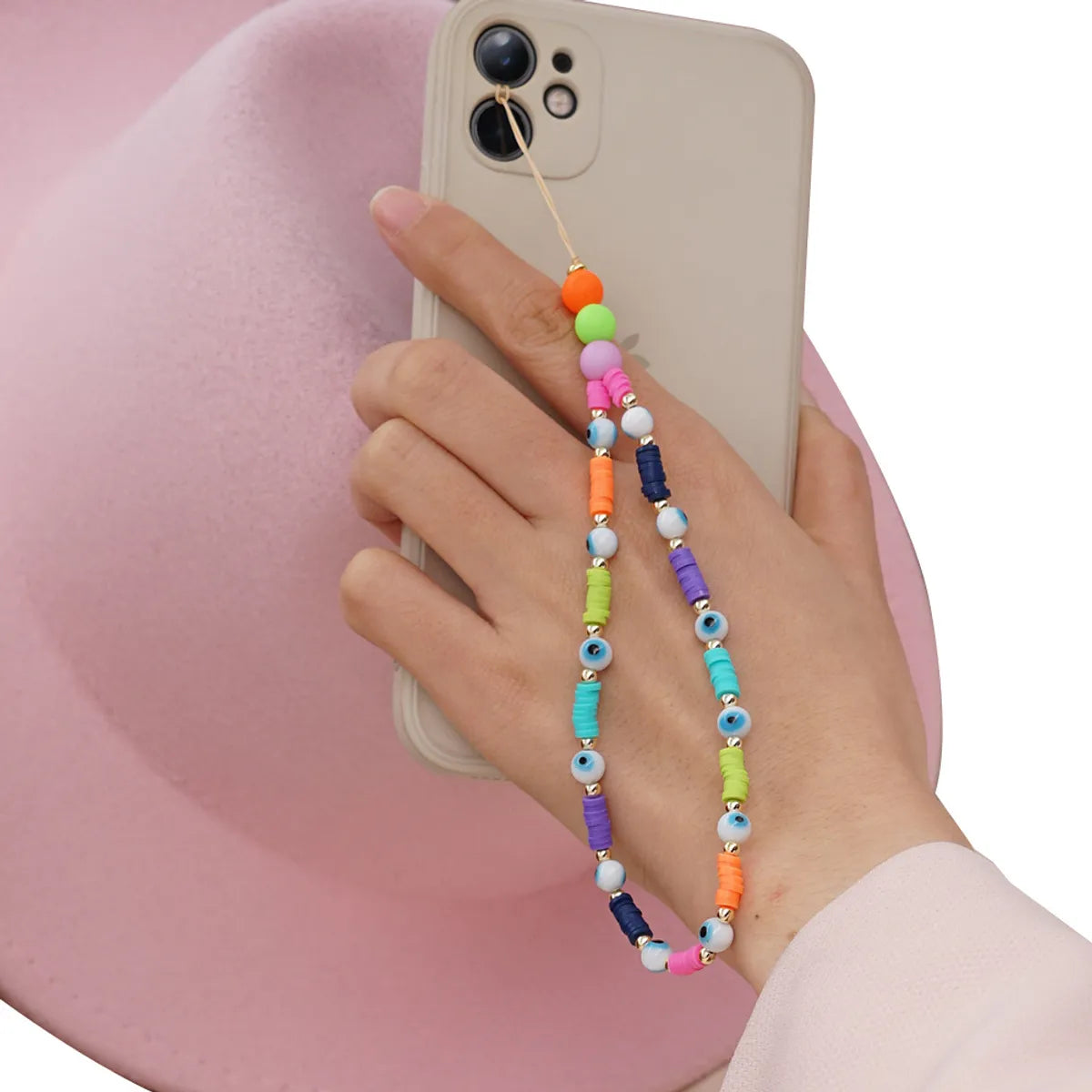 Korean Fashion Flower Smiling Face Pearl Anti-Lost Mobile Phone Lanyard