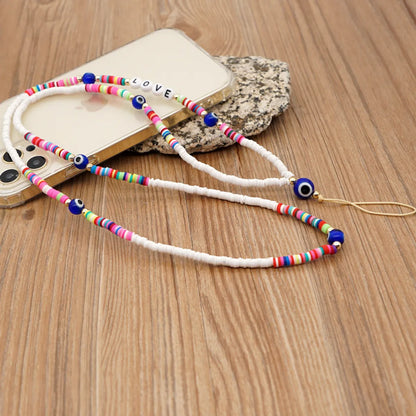 Korean Fashion Flower Smiling Face Pearl Anti-Lost Mobile Phone Lanyard