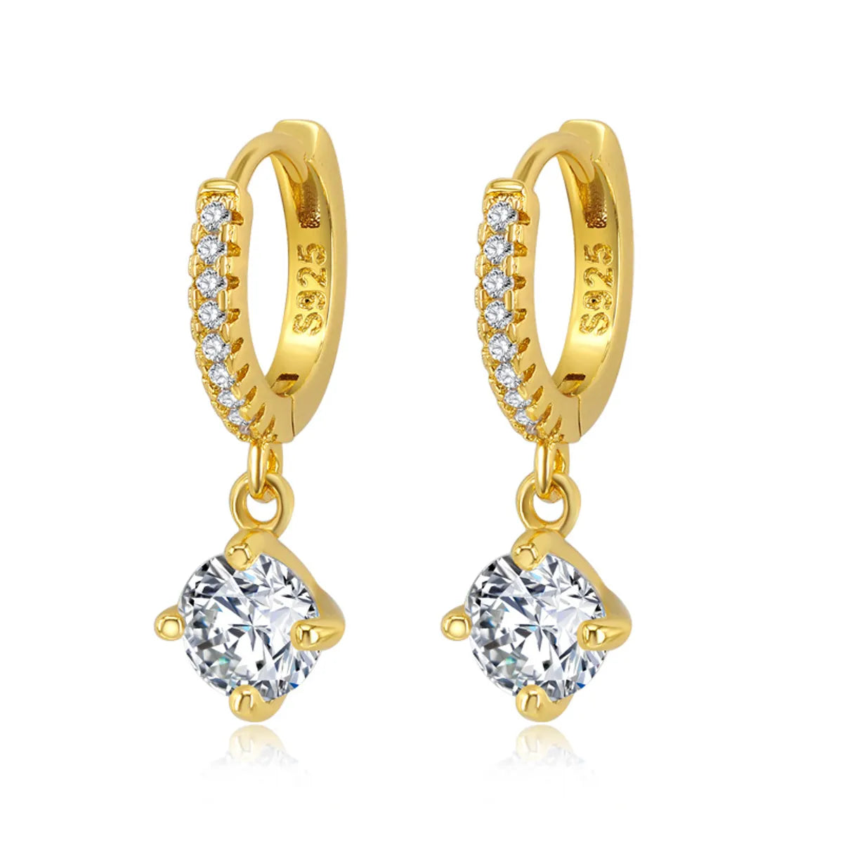 Korean Fashion Geometric Diamond Earrings Female Popular Simple Ear Buckle Wholesale