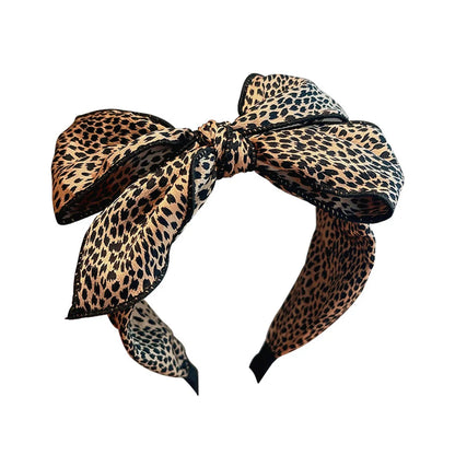 Korean Fashion Hair Accessories Female Retro Leopard Print Wide-Brim Headband Wholesale