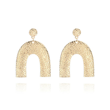 Korean Fashion New Geometric U-shaped Big Long Earrings