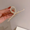 Korean Fashion Pearl Diamond-Encrusted Hair Shark Clip Hairpin Simple Hair Accessories