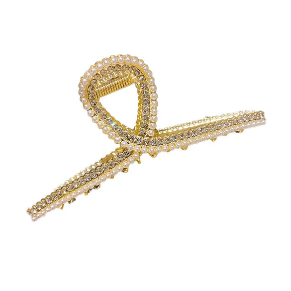 Korean Fashion Pearl Diamond-Encrusted Hair Shark Clip Hairpin Simple Hair Accessories