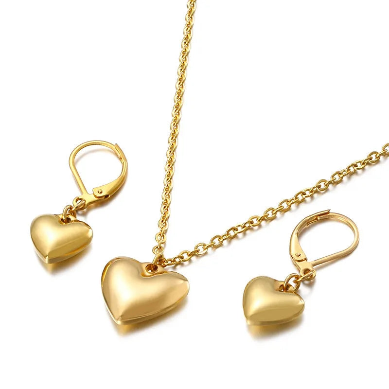 Heart 18K Gold Plated Titanium Steel Wholesale