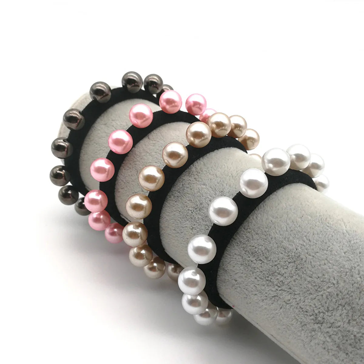 Korean Fashion  Beads Seamless Seam Multiple Pearl Hair Ring Simple Hair Scrunchies Wholesale Nihaojewelry