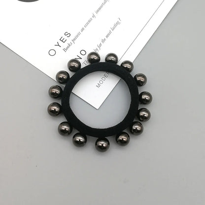 Korean Fashion  Beads Seamless Seam Multiple Pearl Hair Ring Simple Hair Scrunchies Wholesale Nihaojewelry