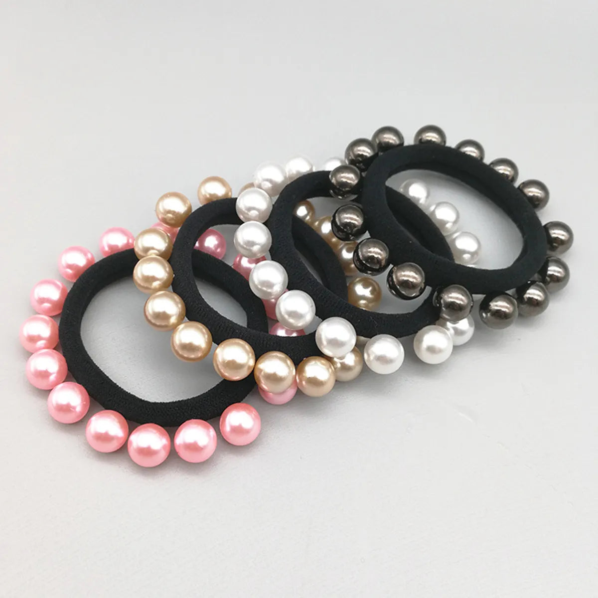 Korean Fashion  Beads Seamless Seam Multiple Pearl Hair Ring Simple Hair Scrunchies Wholesale Nihaojewelry