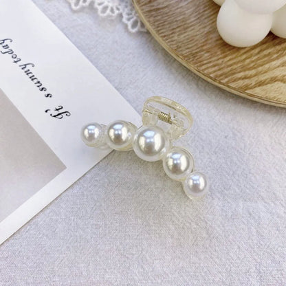 Korean Fashion Style Pearl Hairpin Big Hair Grabbing Clip Plate Hair Ponytail Small Hair Claw Wholesale Nihaojewelry