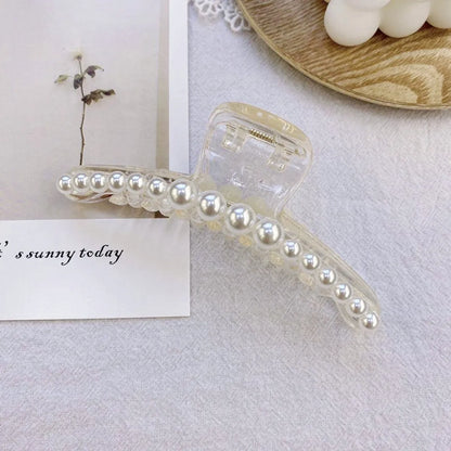 Korean Fashion Style Pearl Hairpin Big Hair Grabbing Clip Plate Hair Ponytail Small Hair Claw Wholesale Nihaojewelry