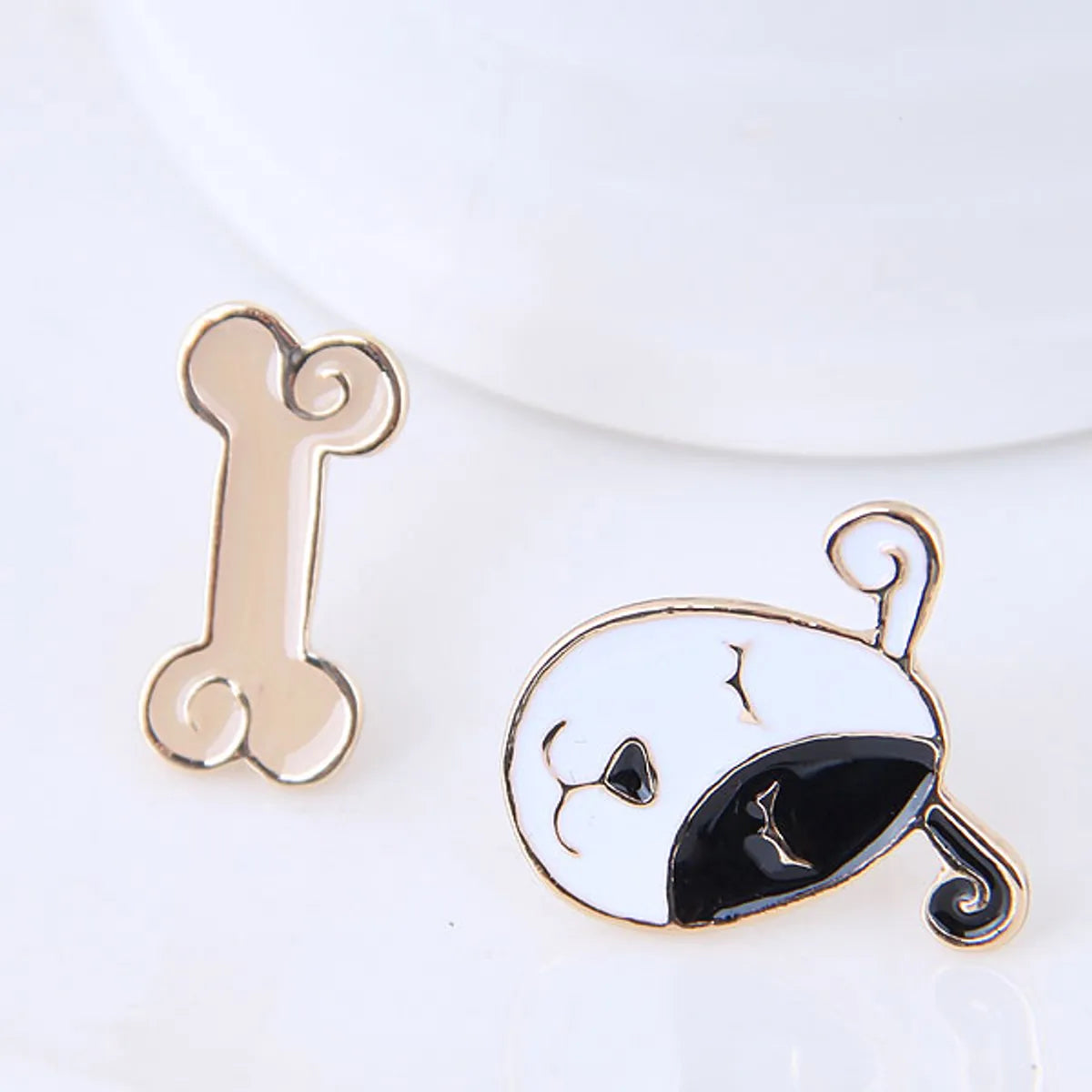 Korean Fashion Sweet Dog Bone Asymmetric Earrings Yiwu Nihaojewelry Wholesale