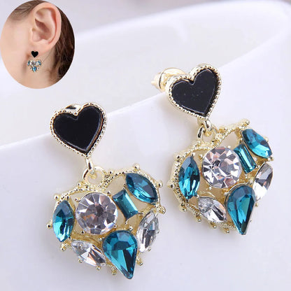 Korean Fashion Sweet Ol Concise Sweet Heart Personalized Earrings