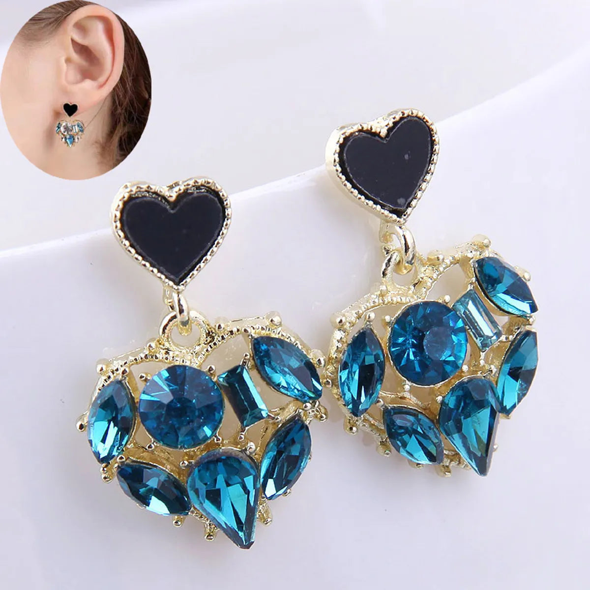 Korean Fashion Sweet Ol Concise Sweet Heart Personalized Earrings