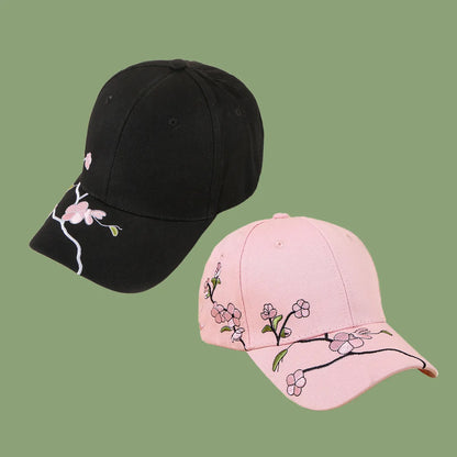 Korean Fashion Wild Embroidery Plum Baseball Cap