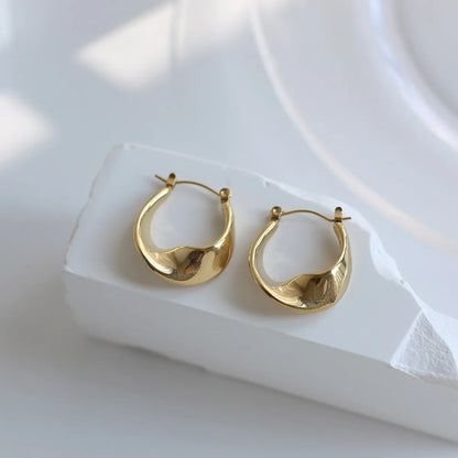 Korean Geometric Rotating Titanium Steel Earrings