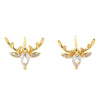 Korean Giraffe Elk Earrings Antlers Copper Zircon Earrings