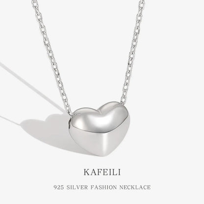 Korean Heart-shape S925 Silver Necklace Wholesale