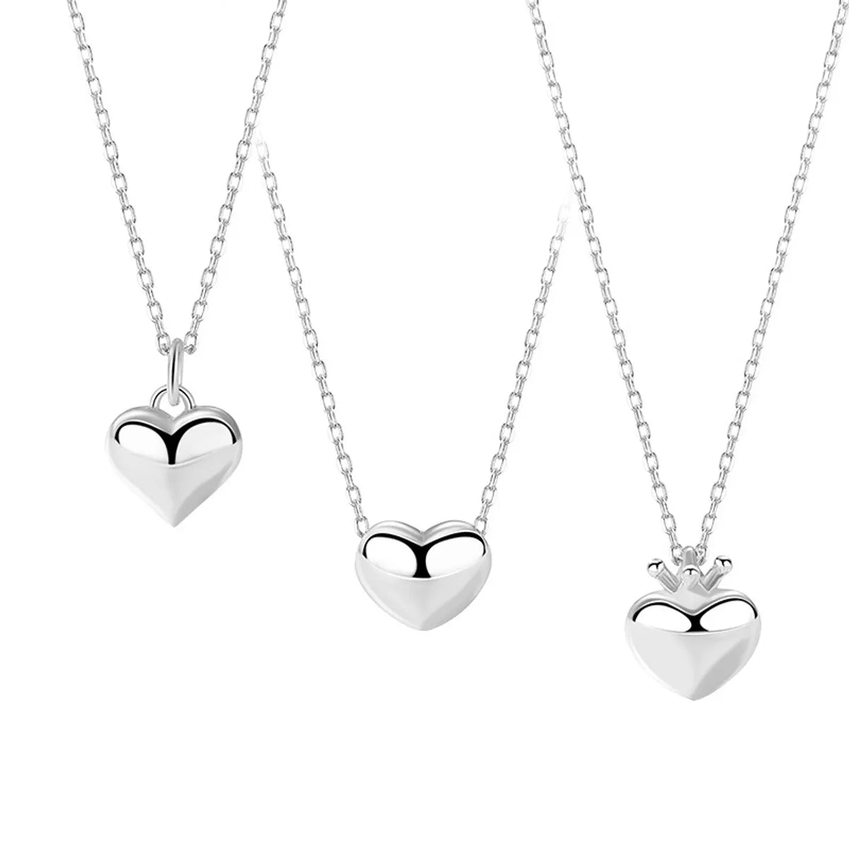 Korean Heart-shape S925 Silver Necklace Wholesale