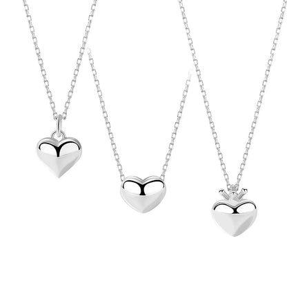 Korean Heart-shape S925 Silver Necklace Wholesale