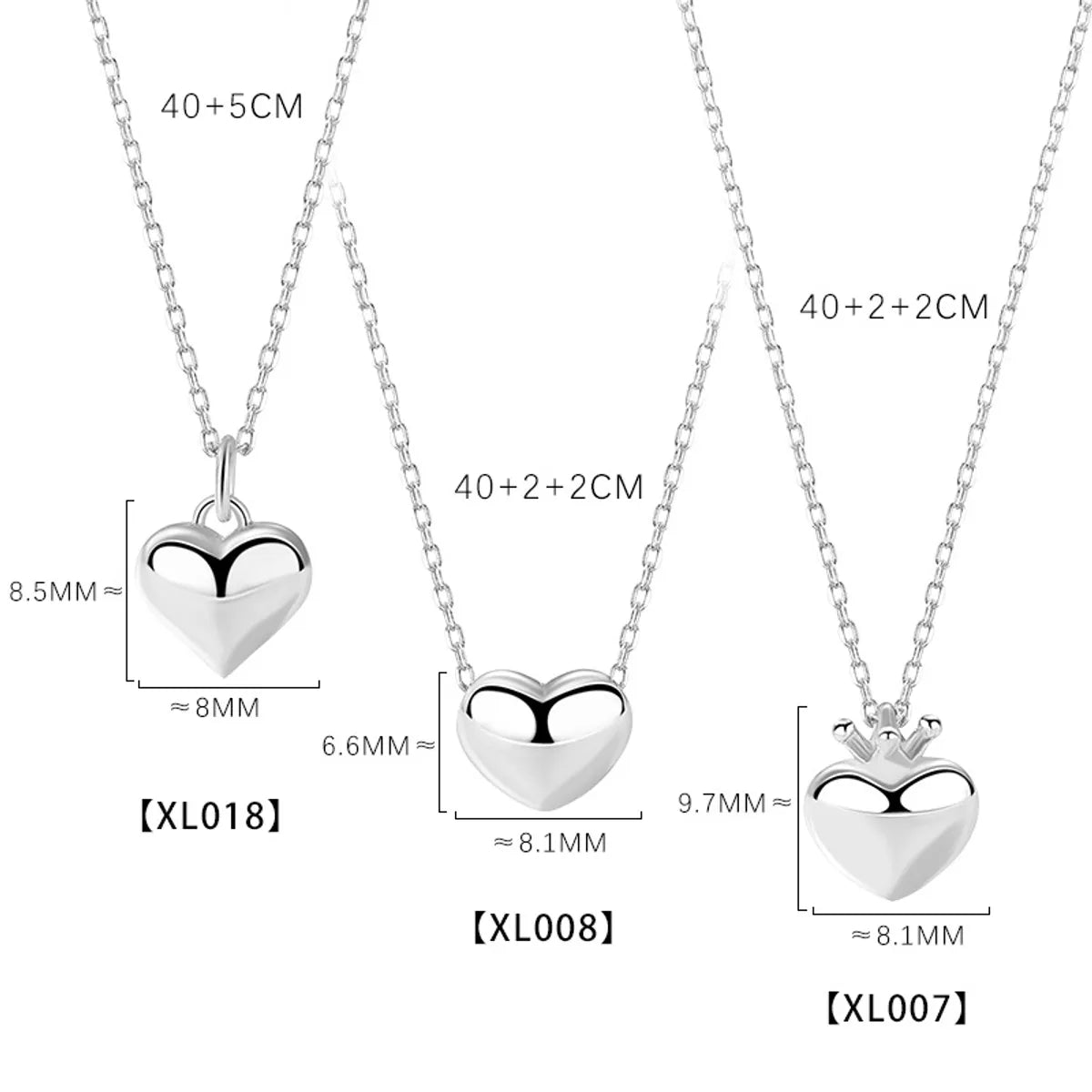 Korean Heart-shape S925 Silver Necklace Wholesale