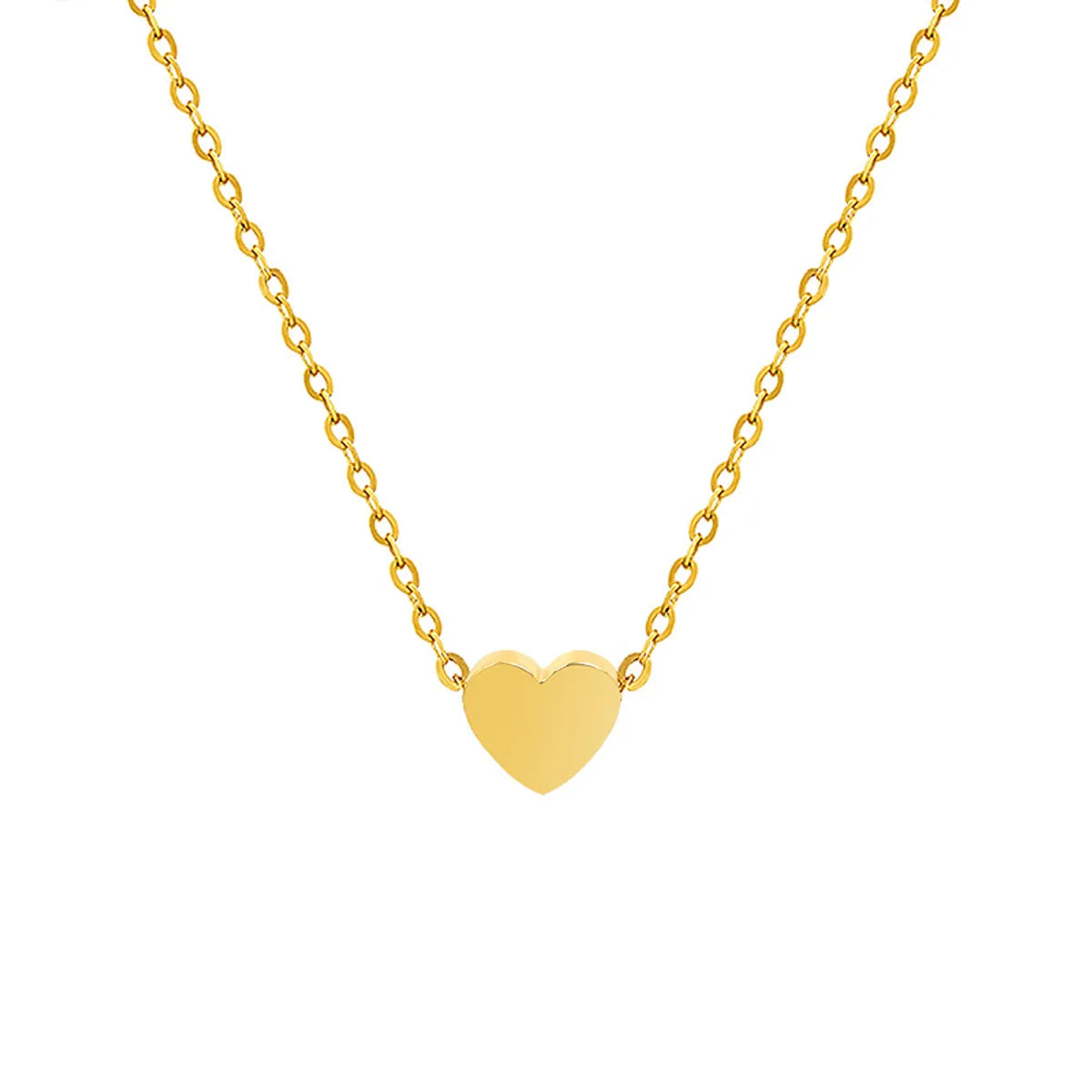 Wholesale Jewelry Simple Style Heart 304 Stainless Steel 18K Gold Plated Plating Necklace