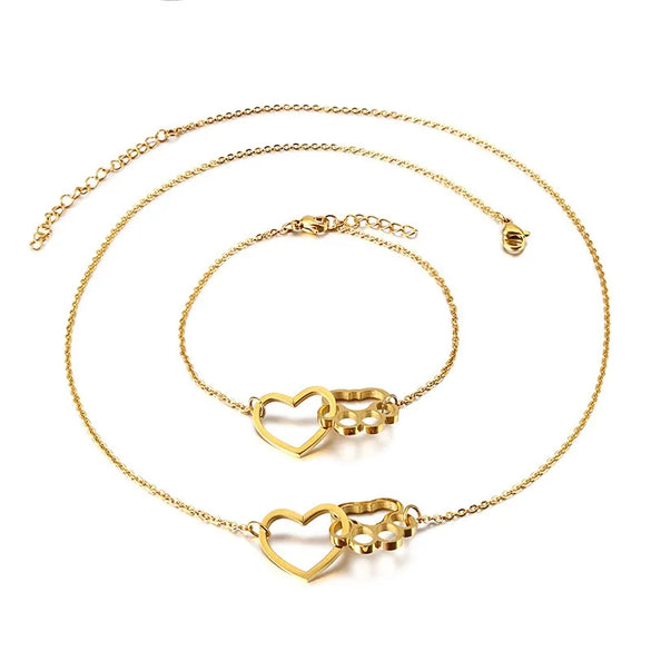 Titanium Steel 18K Gold Plated Korean Style Heart