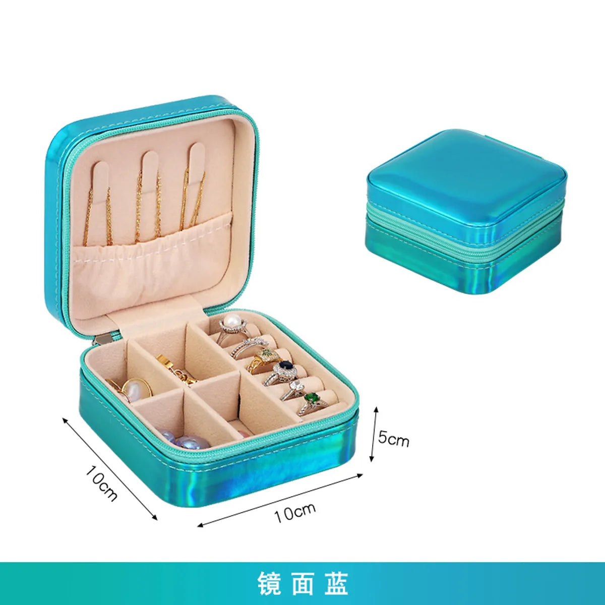 Korean Jewelry Storage Box Small Ring Earrings Jewelry Box Travel Portable Jewelry Box Factory In Stock Wholesale