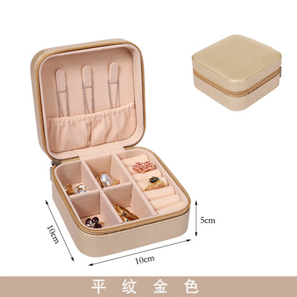 Korean Jewelry Storage Box Small Ring Earrings Jewelry Box Travel Portable Jewelry Box Factory In Stock Wholesale