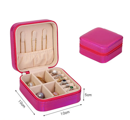 Korean Jewelry Storage Box Small Ring Earrings Jewelry Box Travel Portable Jewelry Box Factory In Stock Wholesale