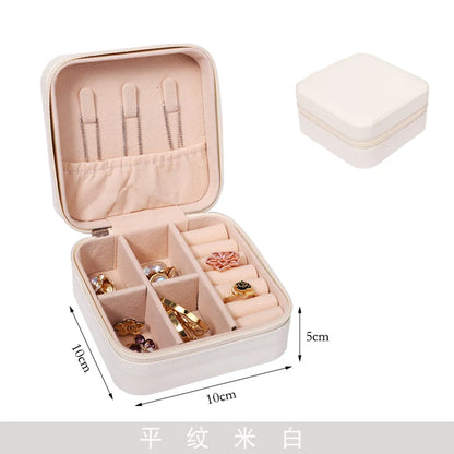 Korean Jewelry Storage Box Small Ring Earrings Jewelry Box Travel Portable Jewelry Box Factory In Stock Wholesale